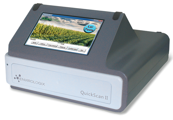 Photo of the QuickScan II instrument for quantitative GMO and mycotoxin testing from EnviroLogix Inc.
