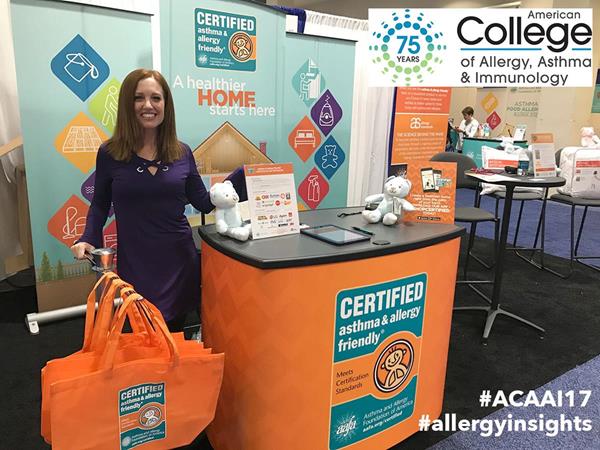 Michele Cassalia at the asthma & allergy friendly certification program booth ACAAI October 2017