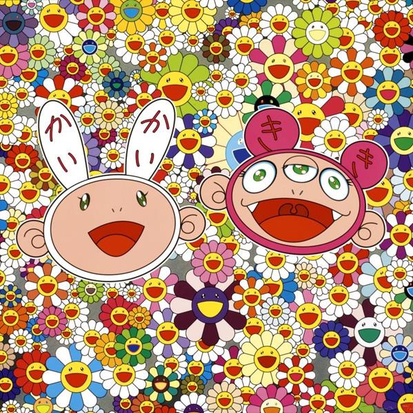 Takashi Murakami, Kaikai and Kiki: "Lots of Fun", offset print with cold stamp and high gloss varnishing, 26.75 x 26.75 inches