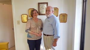 Betsy and Brian Davis - Minuteman Press printing franchise - Lexington Kentucky - Crystal Pinnacle Award