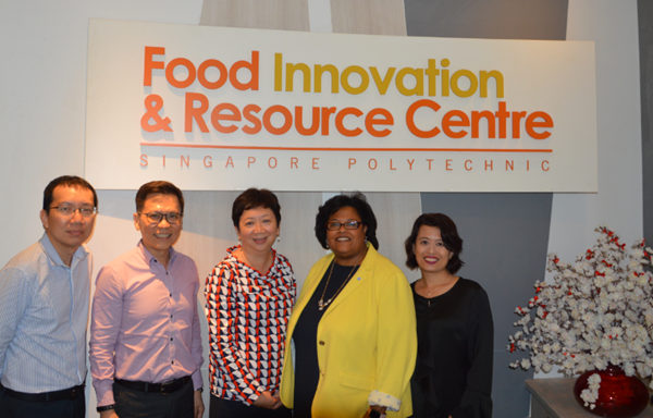 A Memorandum of Understanding between the U.S. Dairy Export Council and the Food Innovation & Resource Centre (FIRC) at Singapore Polytechnic paves the way for further innovation in Southeast Asian foods and beverages with U.S. dairy ingredients. From left, Zen Tan, FIRC business development manager; Martin Teo, USDEC food applications technical director; Loong Mann Na, FIRC centre director; Vikki Nicholson-West USDEC business unit director for Southeast Asia; and Dali Ghazalay, USDEC regional director for Southeast Asia.