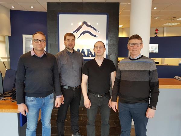 The sales team at Ismar, from right to left, includes Jon Tryggvi Helgason - Managing Director, Kjartan Thrainsson - Sales and Application Engineer, Sveinbjorn Sveinbjornsson - Sales and Application Engineer, and Gisli Svanur Gislason - Sales Manager.