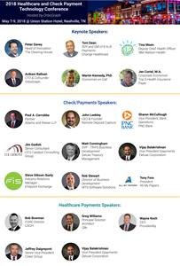 Speakers for the 2018 Healthcare and Check Payment Technology Conference