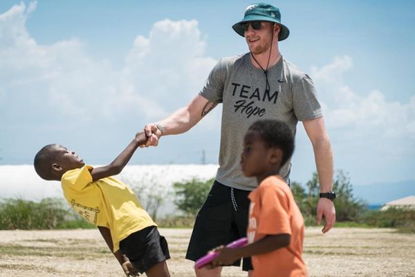 Wentz serving in Haiti in April 2018