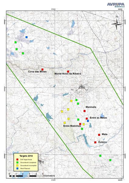 Map Alvito license drill targets