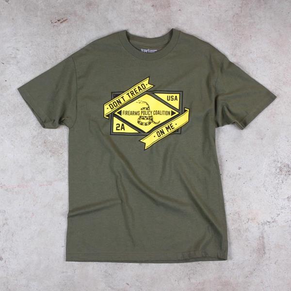 An 8th grade middle school student in Reno, Nevada was disciplined for wearing this FPC tee shirt to school. The school district and school banned this tees shirt and other pro-gun free speech days before participating in a walkout to promote gun control. Image: FPC "Don't Tread on Me" tee shirt. (Copyright Firearms Policy Coalition, Inc. All rights reserved.)
