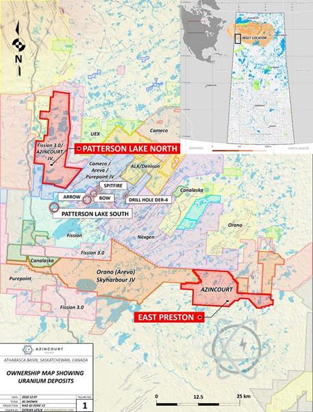 Figure 3 Project Location & Surrounding Projects – Western Athabasca Basin, Saskatchewan, Canada