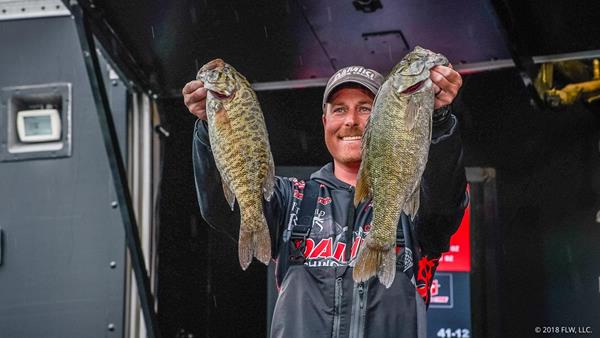 Reigning Pennzoil Marine Angler of the Year Bryan Thrift of Shelby, North Carolina, brought an 18-pound, 11-ounce limit of smallmouth bass to the weigh-in stage Saturday to overtake Andy Morgan of Dayton, Tennessee, and vault to the top of the leaderboard at the FLW Tour at Lake Cumberland presented by General Tire. 