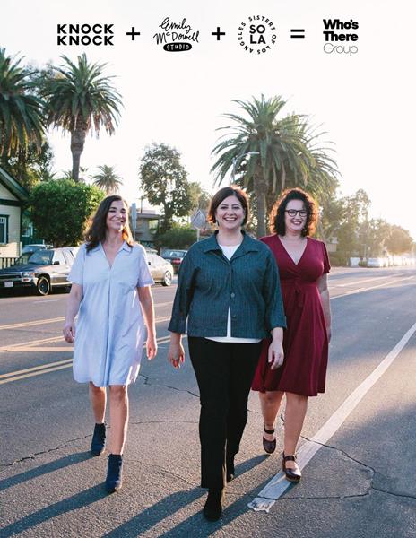 Left to right: Sara Stein of Sisters of Los Angeles, Jen Bilik of Knock Knock, and Emily McDowell of Emily McDowell Studio.