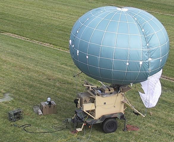 The Winch Aerostat Small Platform ("WASP") tactical aerostat from Drone Aviation Corp.