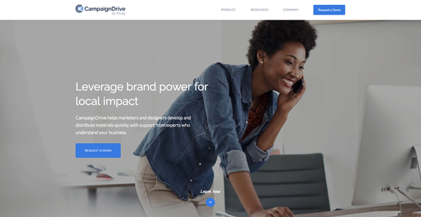 CampaignDrive's new website homepage. 