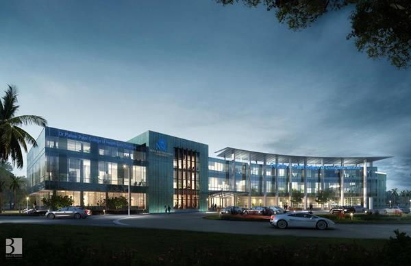 Artists conceptual rendering of the Dr. Kiran C. Patel College of Osteopathic Medicine at NSU’s Tampa Bay Regional Campus