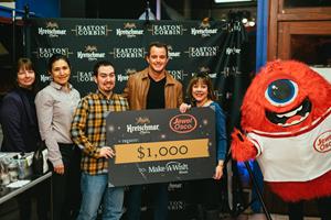 Kretschmar and new retail partner Jewel-Osco team up with country music star Easton Corbin to make a donation to the local Illinois Make-A-Wish chapter