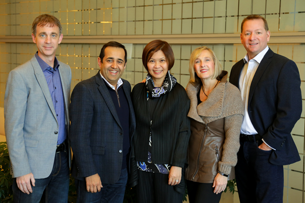 From L to R: Dale Hazlett, chief financial officer and principal, DEG; Neal Sharma, chief executive and principal, DEG; Jean Lin, Isobar Global CEO; Deb Boyda, Isobar U.S. CEO; and Jeff Eden, chief revenue officer and principal, DEG.
