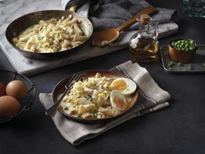 Campanelle with Prosciutto and Peas