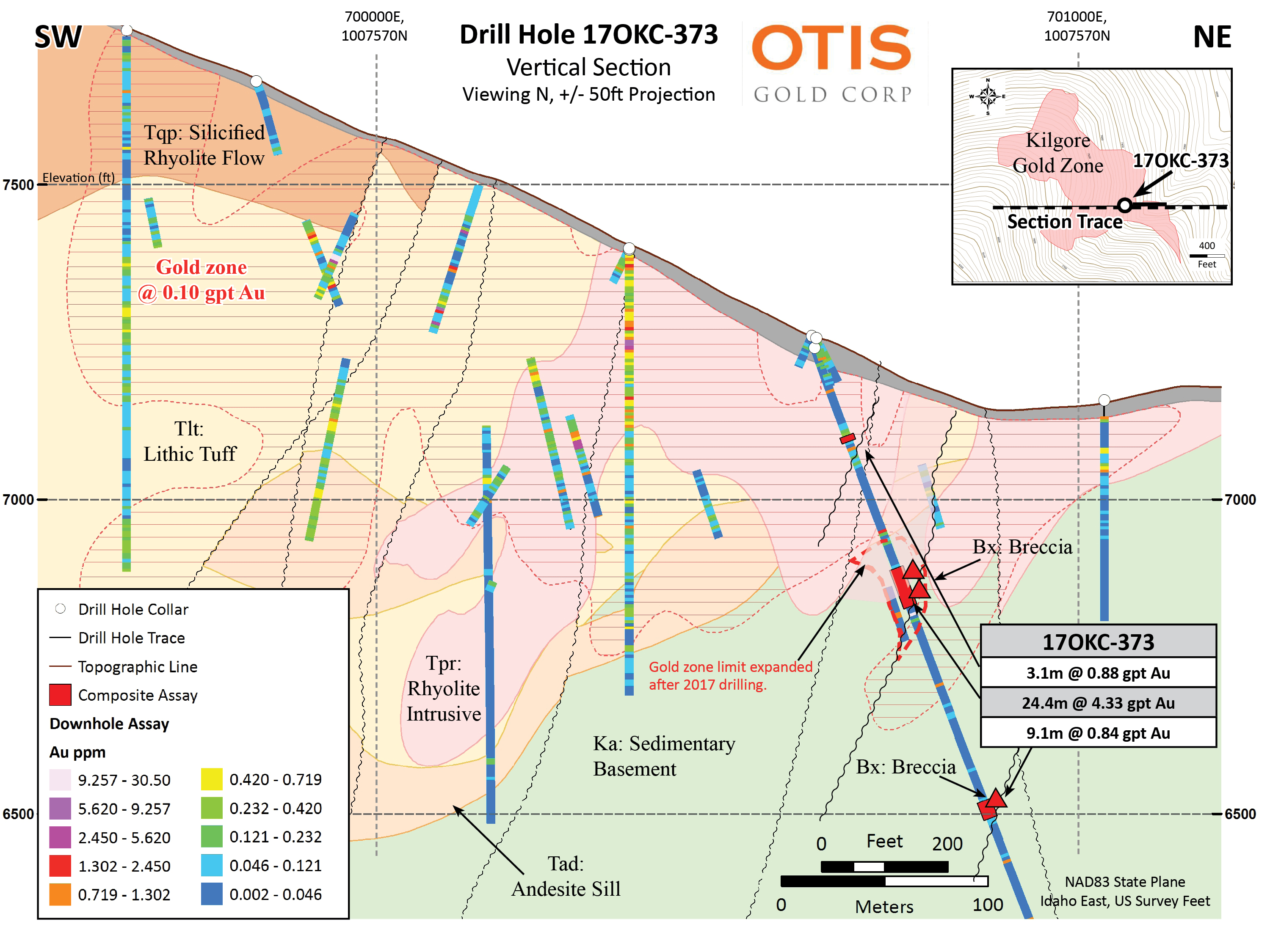 Drill Hole 17 OKC-373 cross section
