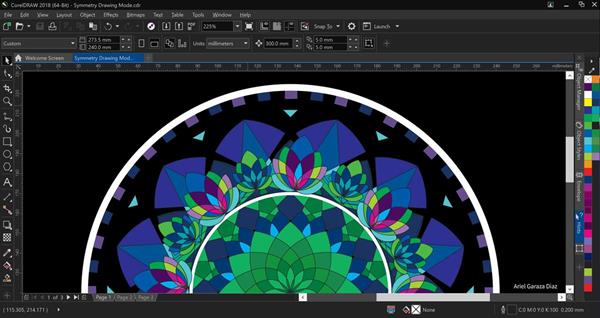 CorelDRAW Graphics Suite 2018 Symmetry Drawing Mode