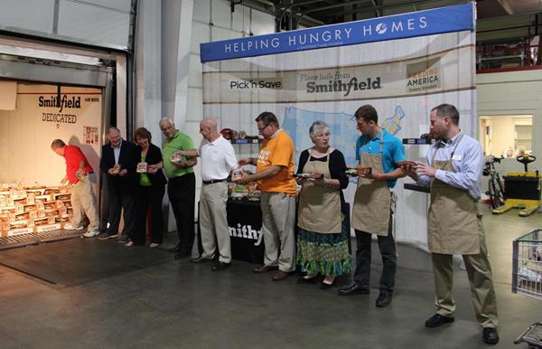 Representatives from Smithfield, Pick 'n Save, and Feeding America Eastern Wisconsin