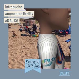 ePlay’s AR Ad Kit with sample augmented reality sleeve advertisement.