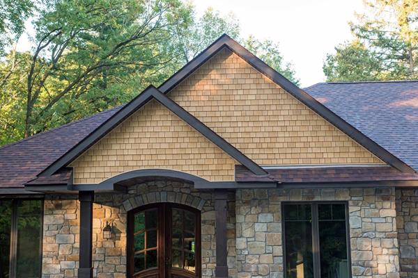 Distributed  throughout the midwest by Parksite, Tando's Beach House Shake is impervious to moisture so it's perfect for gables, combined with any type of siding or engineered cladding. 