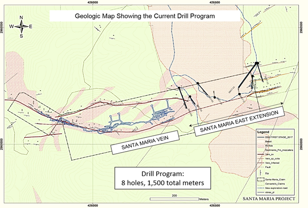 Geologic Map Showing the Current Drill Program
