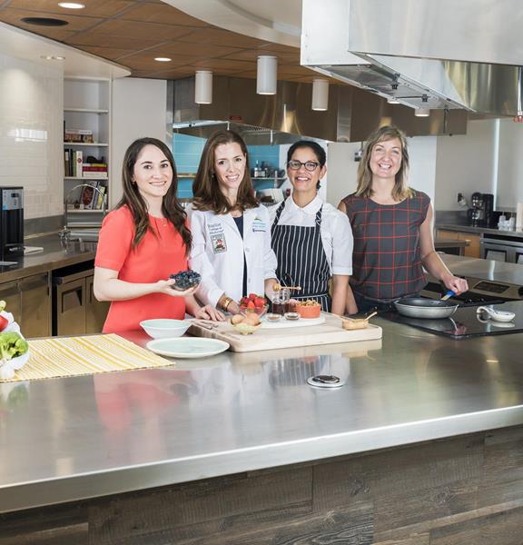 Pictured left to right: Dietitian Celina Paras, Medical Director Julie La Barba, M.D., Chef Maria Palma and Coordinator Rebecca Vance of the CHEF Program at The Children’s Hospital of San Antonio.

