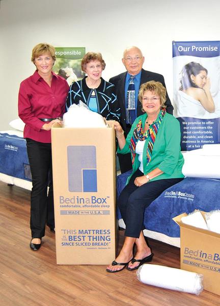 Family-owned for over 10 years, the BedInABox.com management team pictured left to right: Melissa B. Thomas, Judy Bradley, Bill Bradley and Susan B. Chase.