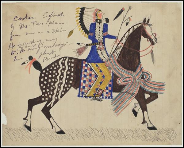 From a collection of drawings made by Sioux artists living in Fort Yates, North Dakota, in 1913.