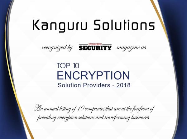 Kanguru Named Among The Top 10 Encryption Providers 2018