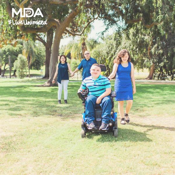 Christopher Perez, 11, and his family have formed the team “Christopher’s Cruizers” for the upcoming MDA Muscle Walk of Los Angeles on Sept. 30, 2017. Christopher is living with Duchenne muscular dystrophy and along with his community of champions is raising funds to support more live unlimited moments for the more than 100,000 kids and adults registered with MDA.