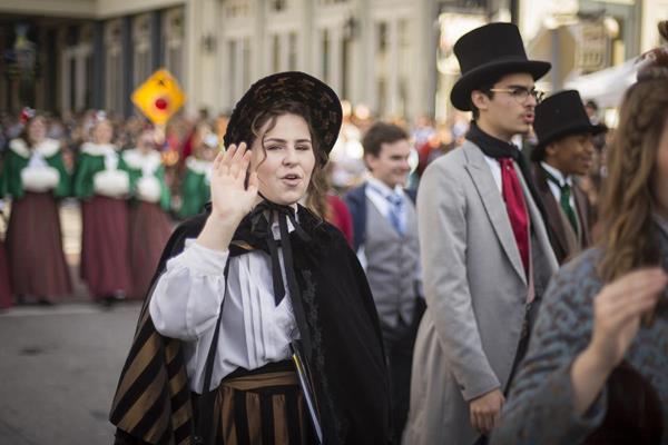 Revelers take part in the annual Dickens on The Strand parades, held throughout the weekend in Galveston's Strand National Historic Landmark District.