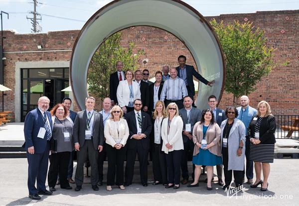 Representatives from the Mid-Ohio Regional Planning Commission and government organizations from across the Midwest visited Virgin Hyperloop One's headquarters in Los Angeles.