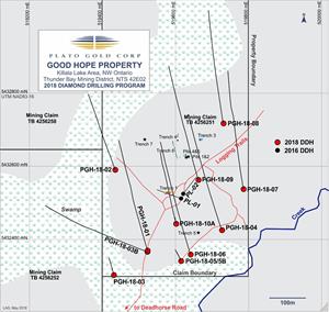 Figure 1. Location of 2018 Drill Holes
