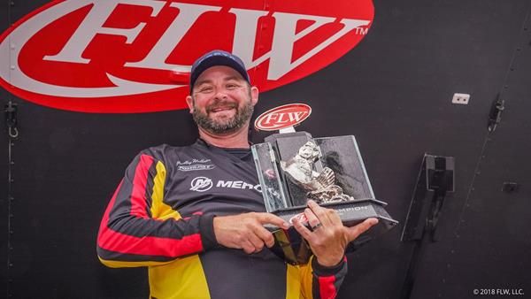 FLW Tour pro Bradley Hallman of Norman, Oklahoma, weighed a five-bass limit of largemouth totaling 13 pounds, 1 ounce, to clinch his victory at the FLW Tour at Lake Lanier presented by Ranger Boats and win $100,000. 