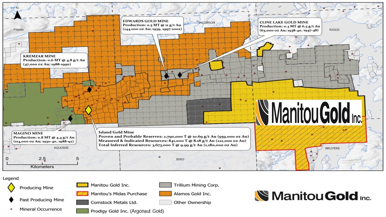 Map 1: Manitou Gold – Rockstar Property
