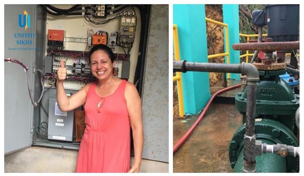 Lisa, a local volunteer, excitedly turns on the generator at the Utuado Water Plant, after three weeks of inactivity. 
The river water will be purified and funneled to almost 60,000 people. 
