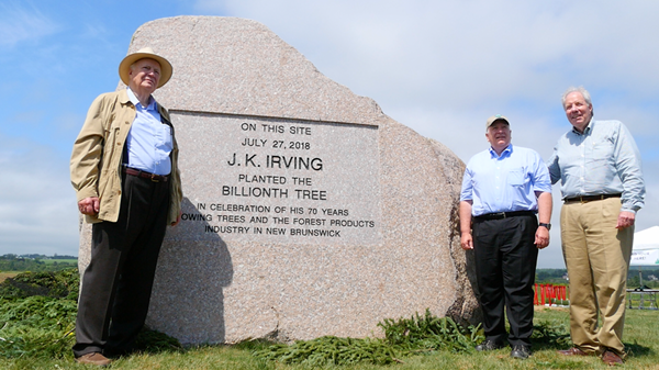JK Irving and Sons with Billionth Tree Commemorative Rock