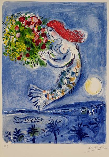 Mark Chagall, The Bay of Angels, (M.350) hand-signed lithograph, 30 3/4 x 22 1/2 inches