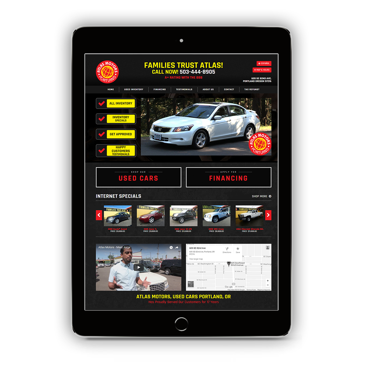 atlas motors portland oregon used auto dealership website digital marketing dealer spike