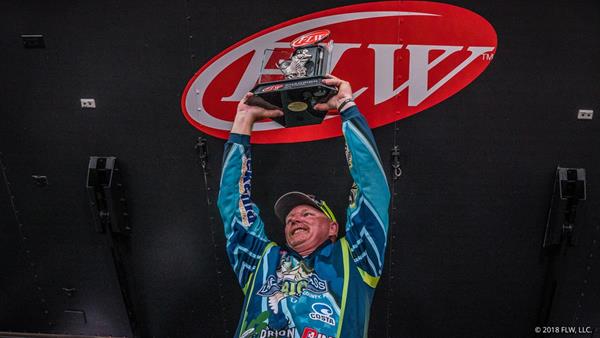 Pro angler Tim Frederick of Leesburg, Florida, caught a five-bass limit weighing 19 pounds, 14 ounces, Sunday to earn $100,000 and the win at the FLW Tour at Lake Okeechobee presented by Evinrude.