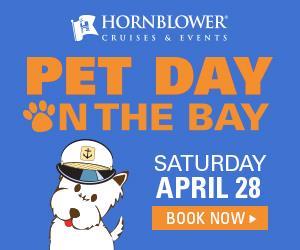 Dogs Cruise free on Hornblower, on San Diego Bay!