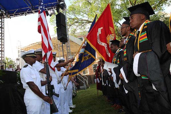 On a mostly sunny and warm day on Morehouse’s picturesque Century Campus, some 6,000 family members and friends watched as the 390 men of Morehouse became Morehouse Men during an emotional Commencement ceremony, full of tradition and pageantry. 
