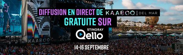 Stingray Qello nommé partenaire de diffusion exclusif de l’événement KAABOO Del Mar