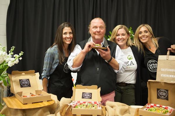 Mario Batali couldn't get enough of Cali'flour Foods pizza crust at the GBK Luxury Lounge at NYCWFF. 