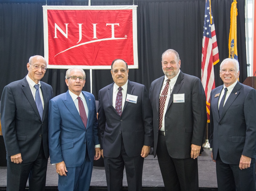 (From left) Martin Tuchman, Joel S. Bloom, Naguib Attia, David McQueeney and Reggie Caudill gather at the MTSM-IBM flagship alliance launch.