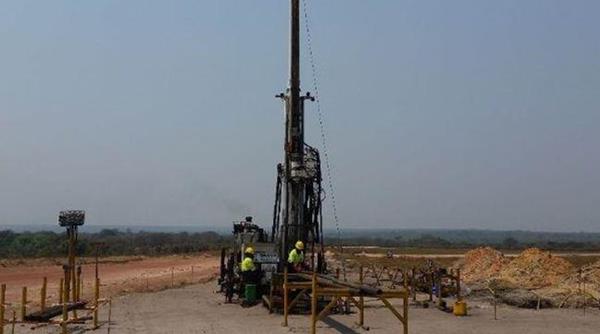 One of 14 rigs drilling at Kamoa-Kakula – 10 of which are drilling in the Kakula and Kakula West area