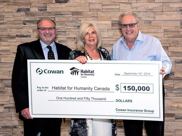 Cheque presentation to Habitat for Humanity