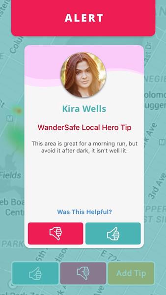 WanderSafe's interface is designed to help keep users safe. 
