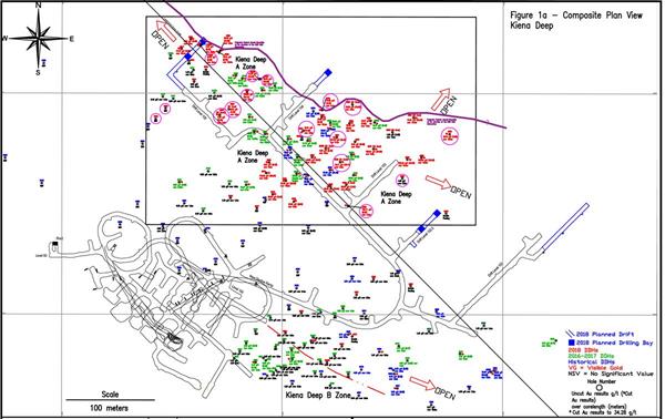 Figure 1A - Composite Plan View of the Kiena Deep A Zone