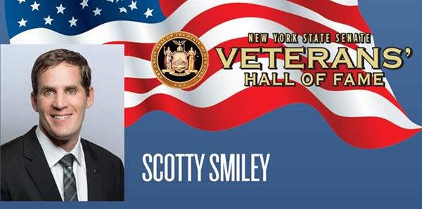 Major Scott Smiley, Associate of Capital Markets at Drexel Hamilton inducted into the NYS Senate Veterans’ Hall of Fame on May 16, 2017. 